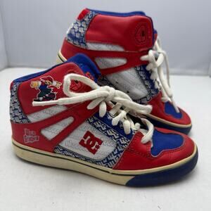 DC Shoes Wild Grinders High Top Size 2.5 Skateboard Red Blue Y2K Retro Kids